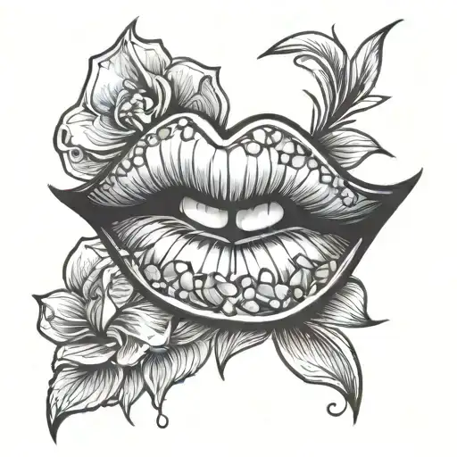 Diamond lips   tattoo design idea