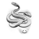 snake with libra tattoo design idea