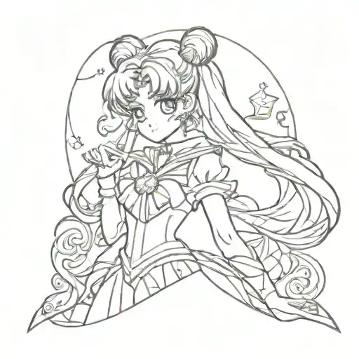 sailor moon tattoo design idea