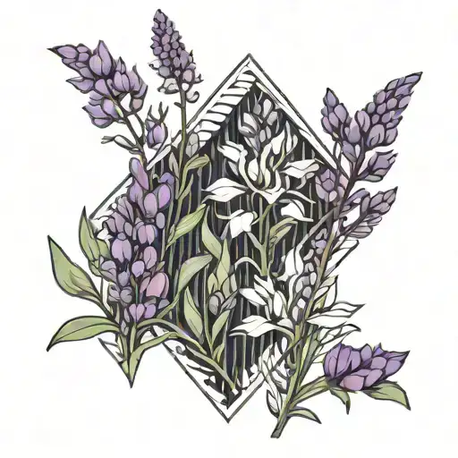 Fireweed, Forget Me Not, Lupine tattoo design idea