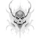  Estoy buscando un diseño bastante particular para un tatuaje en blackwork 2D. Me gustaría que representara un demonio d tattoo design idea