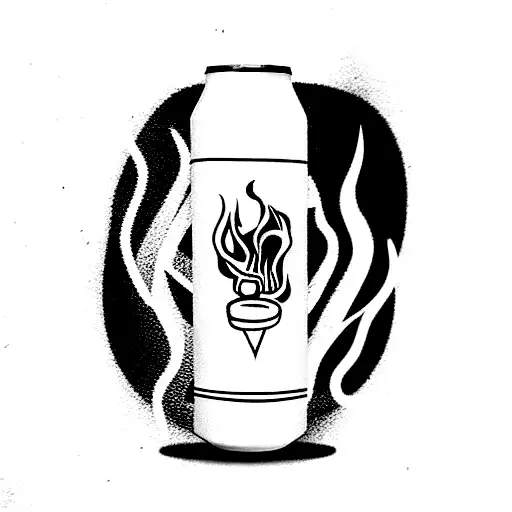 micholb ultra beer can on fire  tattoo design idea