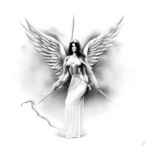 angel of death tattoo design idea