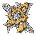 rust stone 2x2 tattoo design idea