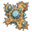 rust stone 2x2 tattoo design idea