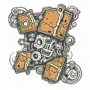 rust stone 2x2 tattoo design idea