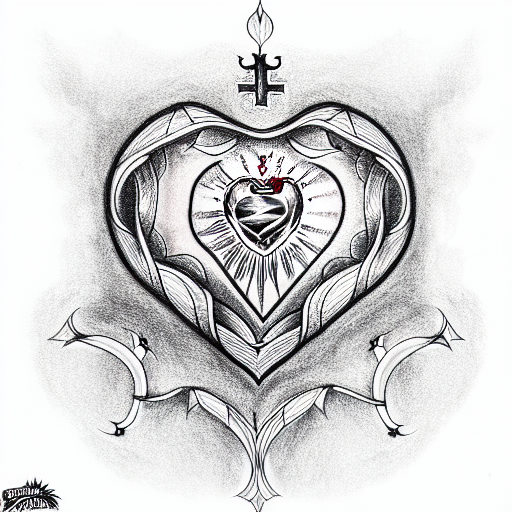 Sacred Heart tattoo design idea