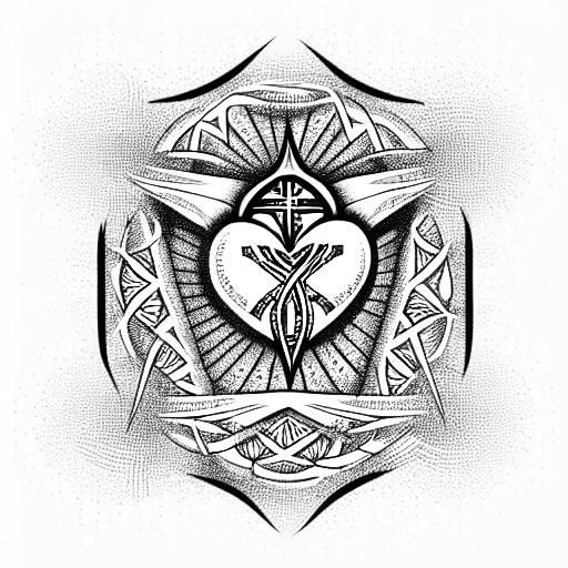 Sacred Heart tattoo design idea