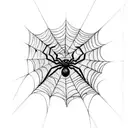 spider, Web, heart, letter tattoo design idea