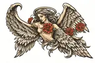 angel wings spread tattoo design idea