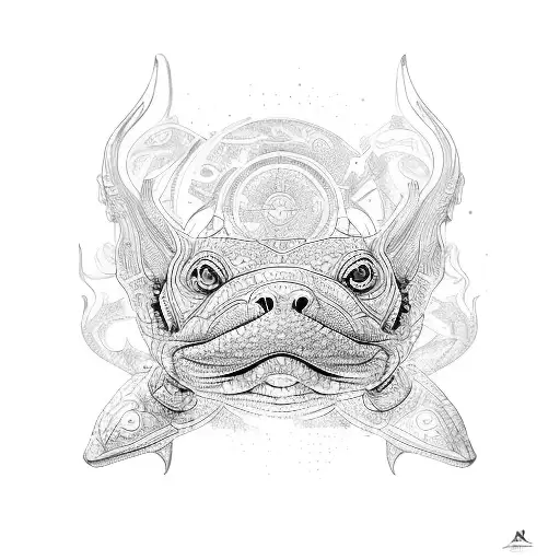 bullmastiff face, manta ray, Komodo dragon, dolphin tattoo design idea