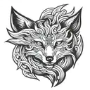 9 tailed fox tattoo design idea