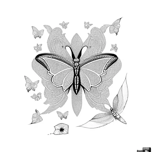 Butterfly with persian design in it tattoo design idea