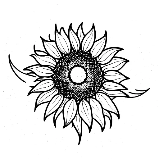Sunflower with stems  tattoo design idea