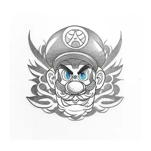 super mario tattoo design idea