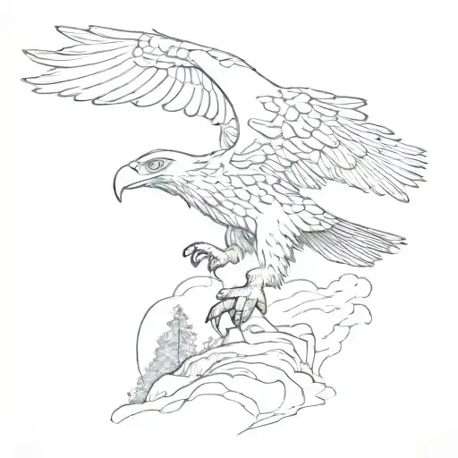 Incorporate a silhouette of your son James playing golf with a bald eagle soaring above tattoo design idea