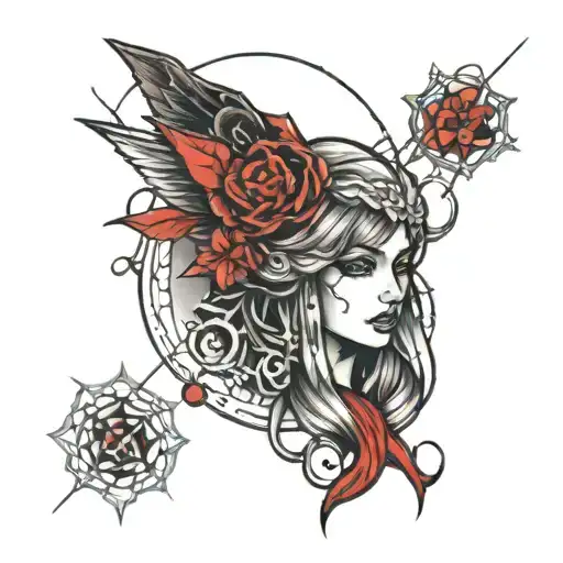red thread of fate tattoo design idea