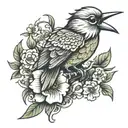 Vietnamese gun bird tattoo design idea