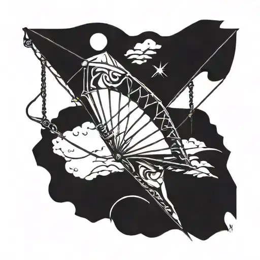 a kite + a crowbar tattoo design idea