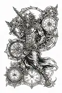 chronos time god tattoo design idea