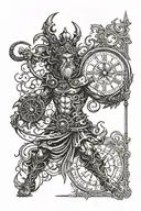 chronos time god tattoo design idea