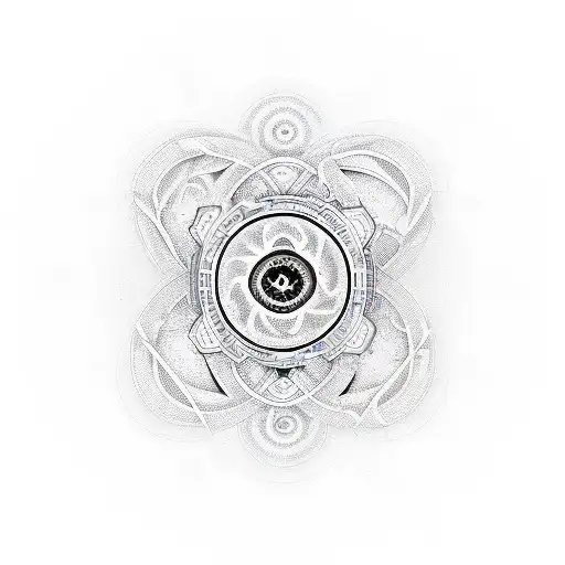 A minimalist tattoo of a yin yang symbol with each half being composed of intricate patterns representing the engineer's quest for balance and harmony. tattoo design idea