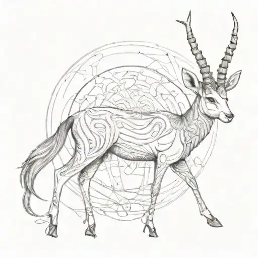 gazelle tattoo design idea