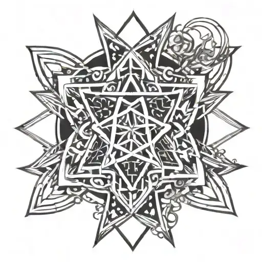 heartagram, mandala design tattoo design idea