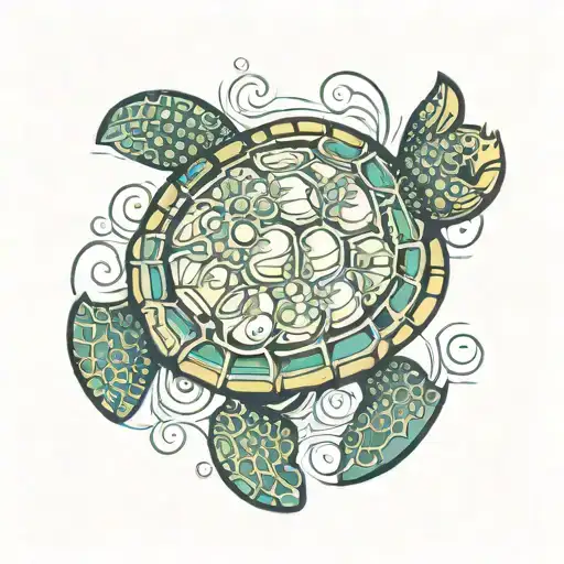 Pure life in a sea turtle tattoo design idea