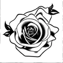 1970 con rosa y espada tattoo design idea
