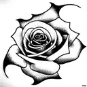 1970 con rosa y espada tattoo design idea