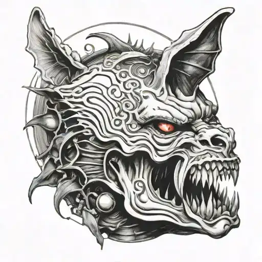 Deamon from Holdy Diver metal album tattoo design idea