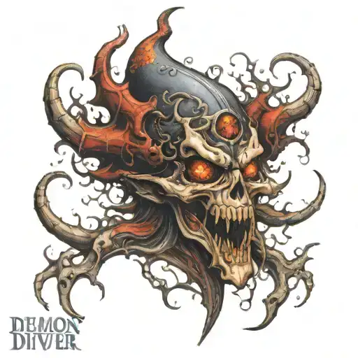 Deamon from Holy Diver metal music album tattoo design idea