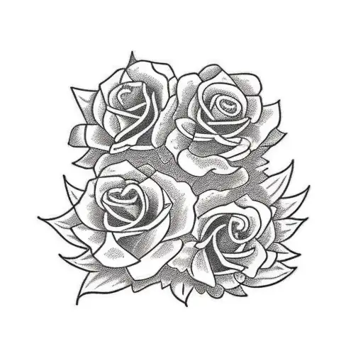 Triumph motorbike with a trail of english roses tattoo design idea