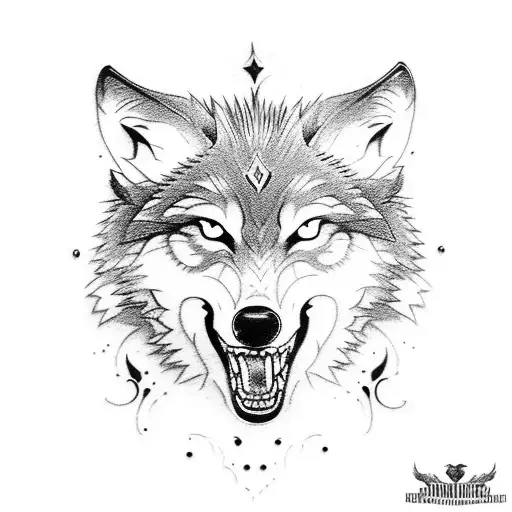 Wolf teeth tattoo design idea