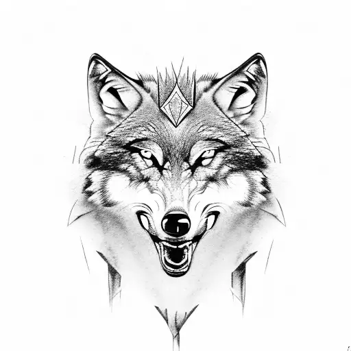 Wolf teeth for helmet tattoo design idea