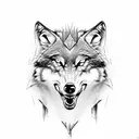 Wolf teeth for helmet tattoo design idea