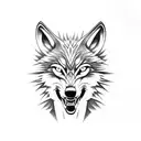 Wolf teeth for helmet tattoo design idea
