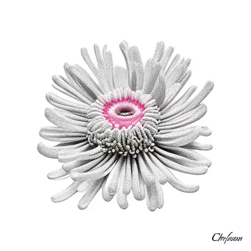 chrysanthemum and holly berry  tattoo design idea