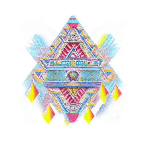 aztec architecture tribal tattoo design idea