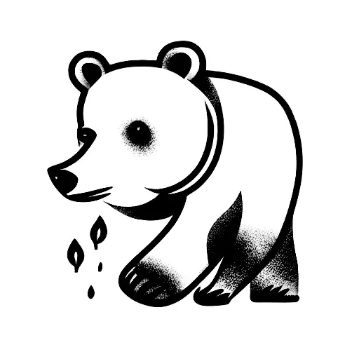 bear drinking a beer tattoo design idea
