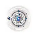 folding meter with astronomy backdrop tattoo design idea