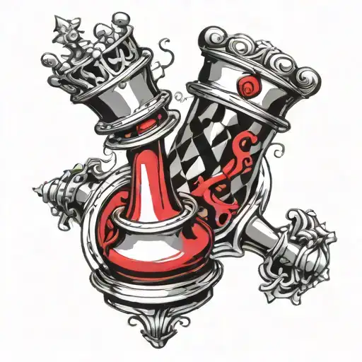 black bbc only queen chess piece tattoo design idea
