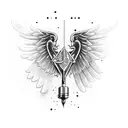 Dumbbell with wings tattoo design idea