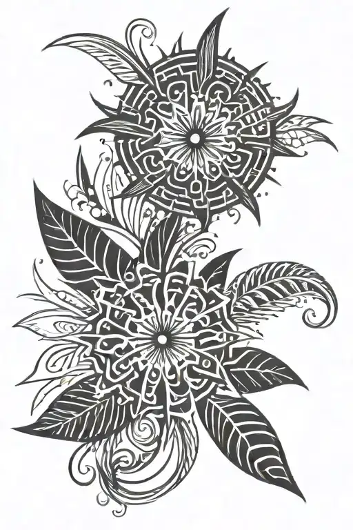 firework plant tattoo design idea