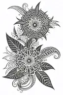 firework plant tattoo design idea