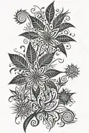 firework plant tattoo design idea
