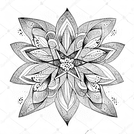Flower stars tattoo design idea