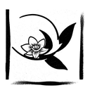 Flower moon tattoo design idea