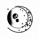 Flower moon tattoo design idea